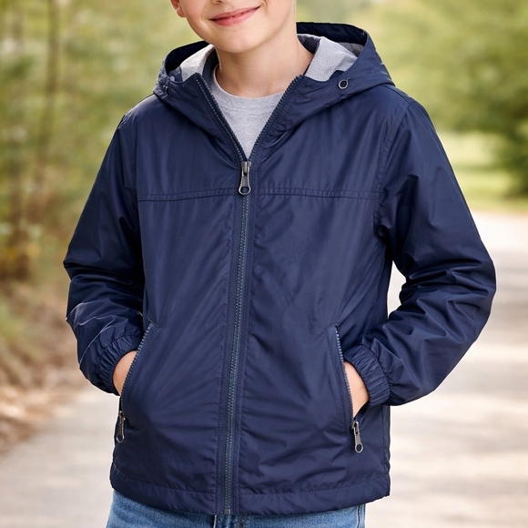 GAP Other - Gap Kids True Indigo Windbreaker Hooded Jacket with Zipper Pockets Size Small